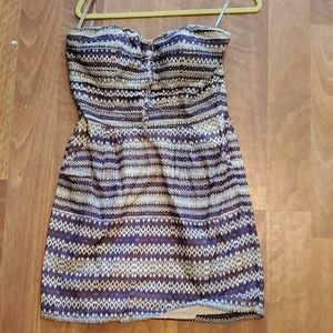 Strapless purple dress